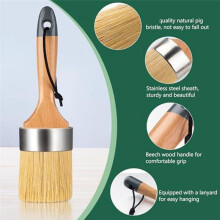 Chalk and Wax Paint Brush Set, Chalk Paint, Milk Paint for Furniture, 1 Largeoval Brush and 2 Small Round Brushes