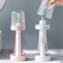 Portaspazzolino con Copri Tazza, Compatibile con Spazzolini Elettrici e Spazzolini Convenzionali Rosa