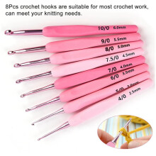 HäKelnadel-Set mit Etui, Rosa HäKelset, Glatte Stricknadeln, Silikon-HäKelnadel (2,5 mm-6 mm)