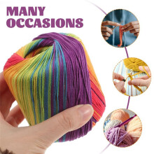 40G/ Colorful Lace Cotton Yarn Segmental Dyeing Gradient Yarn DIY Hand Knitting Crochet Garment Doll Lace Yarn C