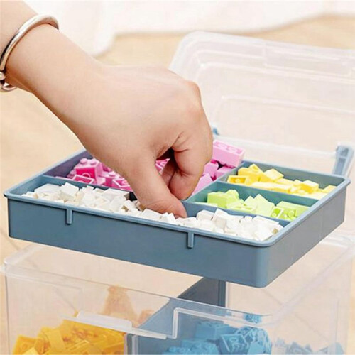 Clear  Stackable Storage Box with Storage Tray Plastic Multipurpose Storage Container Portable Travel Case, 1