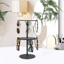Sunglasses Holder Organizer, 360 Rotatable Acrylic Eyeglasses Display Stand, Eyewear Storage Rack for Desk Dresser