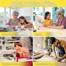 Acrylic Quilting Ruler Set with Double-Colored Grid Lines, Clear Mark Square Ruler Quilting Templates for Sewing,Drawing