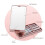 Mirror Portable Makeup Mirror with 5 Brushes Storage Box LED Touch Portable One-Face Storage Box Makeup Mirror White 4