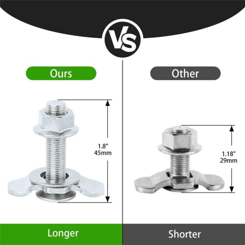 L Track Threaded Stud Fittings L-Track Threaded Double Stud Lug Fitting Tie Down, Used with L Track Rails, Silver 2