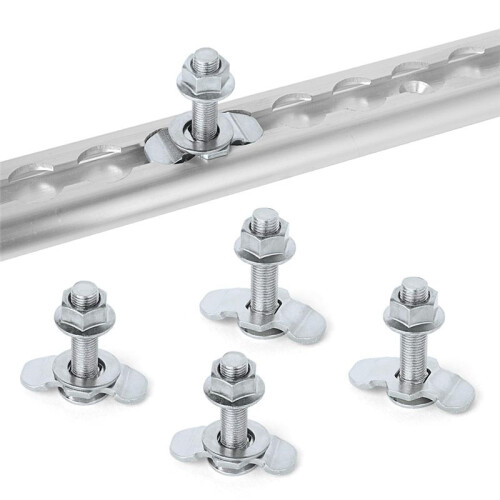 L Track Threaded Stud Fittings L-Track Threaded Double Stud Lug Fitting Tie Down, Used with L Track Rails, Silver 2