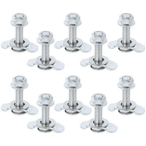 L Track Threaded Stud Fittings L-Track Threaded Double Stud Lug Fitting Tie Down, Used with L Track Rails, Silver 2