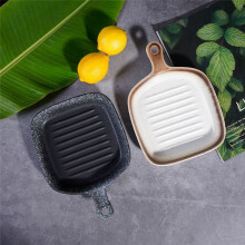 Ceramic Oven Dish Griddle Dishes Baking Dish Bakeware Baking Tray Microwave Oven Plate Oven Western Food Plate,Yellow