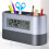 Silent Alarm Clock,Table Clock,Electronic Digital Pen Holder,Tools Name Card Holder,Calendar Temperature Display Timer 2