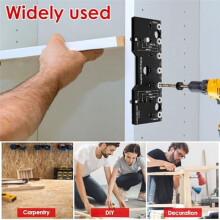 Shelf Pin Jig 1/4 Inch Aluminum Alloy Shelf Pin Guide Precise Cabinet Mounting Template Jig Shelf Pin Drilling Template