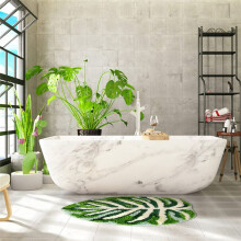 Green Leaf Mat Anti-Slip Shaped Bathroom Mat Monstera Cute Bath Mat Super Absorbent Bath Mat Bathroom Rug,B