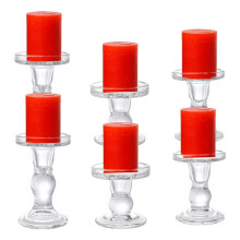 Kerzenhalter Aus Glas, Klarer Stumpenkegel-KerzenstäNder, Kristall-KerzenhalterstäNder für Den Esstisch, 3 StüCk