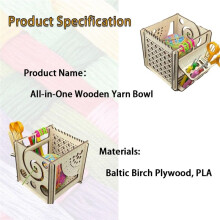 All-In-1 Wooden Yarn Bowl Multifunctional Knitting Tool, Multi Wooden Yarn Bowl, Yarn Storage Organizer Accessories