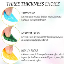 600 Stuks Plectrums Celluloid Plectrum Plectrums Plectrums voor Akoestische Gitaar Inclusief 0,46 Mm, 0,71 Mm, 0,96 Mm