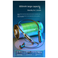Slim Digitaal Display Stappenteller Hangende Nek-Headset Draadloze In-Ear Sportplug-In-Kaart -Headset