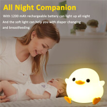 Duck Night Light, Cute Duck Gifts for Girl, Duck Lamp Gifts Bedside Lamp for Nursery, Touch Control, Portable Dimmable