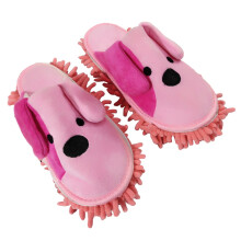 Zapatillas de Fregona para Perros de Dibujos Animados, Zapatillas de Microfibra para Limpiar el Polvo, Zapatos de Fregona Desmontables para Oficina,