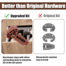 8Sets Plastic Drawer Track Guides Kit,Drawer Slides Guides Replacement Parts for Center Mount Drawer Dresser Drawer