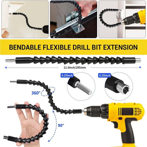 31 Pcs Flexible Drill Bit Extension Set, 105 Right Angle Drill Attachment, Rotatable Joint Socket ,Hex Socket Adapter 2