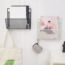 Iron Book Rack Metal Newspapers Rack Wall Mounted Bookshelf Wall Storage Shelves Office Simple Style Gold
