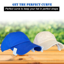 Hat Bill Bender, Hat Brim Bender, Hat Curving Band Brim Shaper for Caps, Comes with Hat Sizing Reducer Tape White 2Pcs