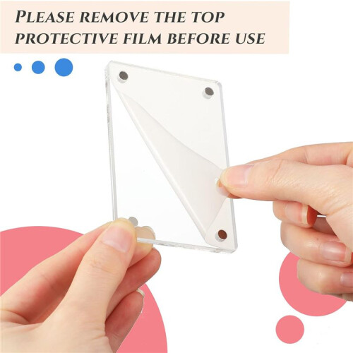 15 Pcs Acrylic Fridge Magnetic Frame  Double Sided Refrigerator Magnet Picture Frame Clear Frameless Display Frame 1