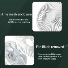 Ventilatori USB per Passeggino 3600Mah Ventilatore un Clip Portatile con 4 Marce Silenzioso Clip su Ventilatore da Tavolo Ventola un Batteria