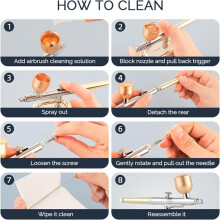 Airbrush Kit with Compressor High Pressure AirBrush Set with 0.3mm Nozzle Airbrush for Nails, Makeup,Gold