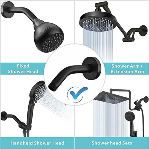 Shower Arm, Wall Mount Replacement Shower  Arm for Fixed Shower  and Handheld Showerhead, 25cm 2