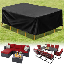 Coperture per Mobili da Giardino Impermeabili e Resistenti, Coperture per Mobili per Set di Divani Componibili da Esterno, Tavolo in Rattan di Vimini