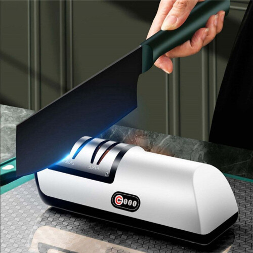 Electric Knife Sharpener Automatic Adjustable Kitchen Tool for Fast Sharpening Knives Scissors Orange 2