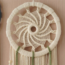Dream Catchers Boho Wall Decor Dream Catcher Macrame Wall Hanging with 3 Woven Leaves Tassels Home Decoration 30x90cm