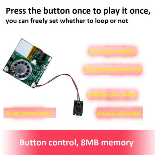 USB Recording Music Module DIY MP3 Recordable Sound Module USB Downloadable Sound Module, Button 1