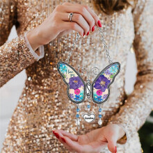 Butterfly Metal Wind Chimes Decoration Handmade Garden Hanging Pendant 's Day Birthday Gift-A