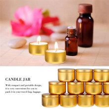 24 Pcs Candle Jar Decorative Labels Empty Storage Tins Candle Tin Can Candlestick Holders Round Tin Containers, B