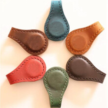 Leren Magnetische Bladwijzer, Lederen Bladwijzer, Magneetbladwijzers, Handgemaakt, 3 Stuks Zwart