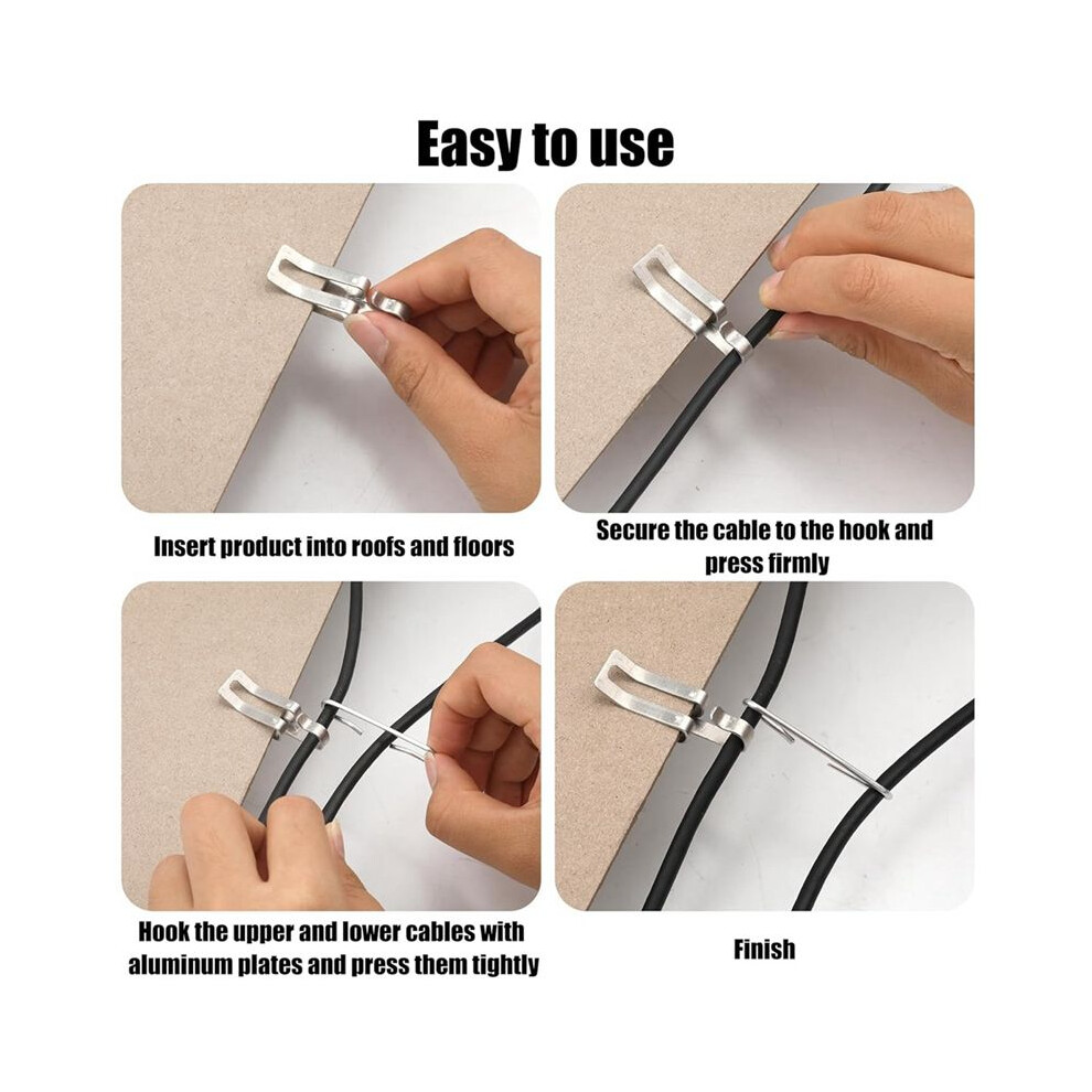 100Pcs Heat Cable Roof Clips And Spacers, Metal De Icing Cable Hooks And Spacers Set Outdoor Gutter Heat Tape Clips 6033193031500