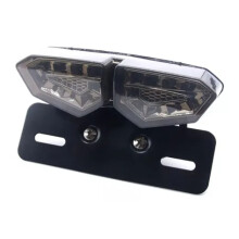 Integrated Motorcycle LED Running Brake Light with Turn Signals License Plate Illumination Universal Fit Decorative Collision Resistant Wear Resistant