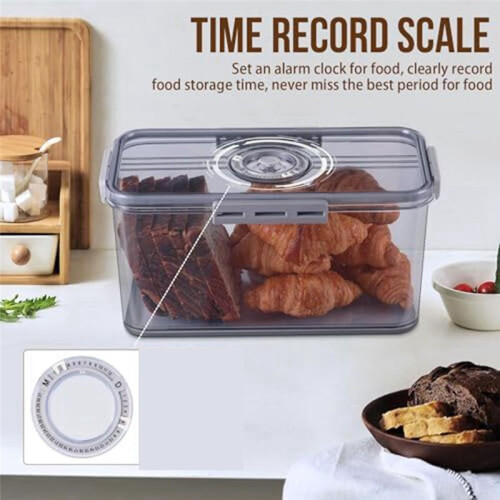Bread Box Airtight Bread Boxes for Kitchen Counter,  Recording Bread Storage Container with Lid, Bread Holder 2