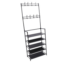 Mantel- und Schuhregal 5-Tier 68,9 Zoll Schwarz 60x28x175cm