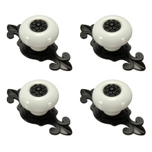 4X Vintage Ceramic Door Knobs Drawer Cabinet Cupboard Wardrobe Pull Handle White+Black