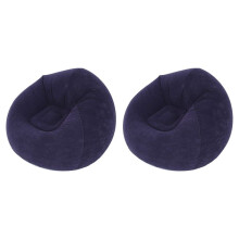 2X Large Inflatable Sofa Chair Bean Bag Flocking PVC Garden Lounge Beanbag Outdoor Furniture Camping Backpacking Bags(A)