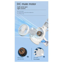 Nebelventilator, Tragbarer Ventilator, Kühlzubehör für Den Außenbereich mit Nebelflasche für Wohnzimmer, Auto, Reisen, Weiß