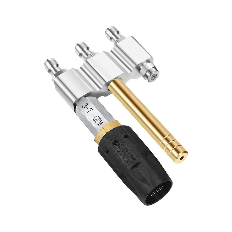 3In1 Adjustable Downstream Soft Wash Nozzle, Long Reach Soap Nozzle Soft Wash Shooters Tip 1/4 Inch Quick Connet 6031808926654