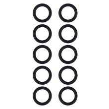 10 Pcs Silicone Beadable O Rings, 65 mm -Bead Ring Round Silicone Loop with 2 Hole, Black Rubber Loose Beads Bulk
