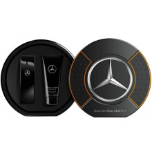 (100ml) Mercedes Benz Club Black Gift Set 100ml Edt Spray + Shower Gel 100ml (tin Box)