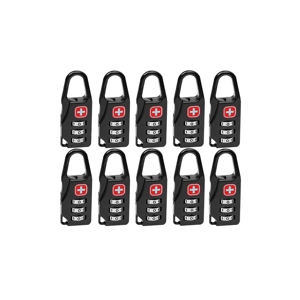 10Pcs Portable Alloy Lock Padlock Outdoor Travel Luggage Zipper Backpack Handbag Safe Anti-Theft Combination 4711684888940