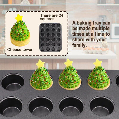 2 Pack Premium Nonstick Bakeware 24-Cup,  Muffin Pan, Dishwasher Oven Safe 2