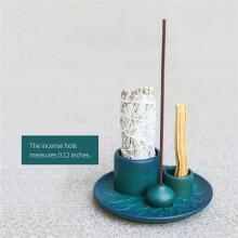 Sticks Holder, Multi-Purpose Handmade Incense Burner for Incense Sticks, Sage Holder for Burning, Ash Catcher Tray