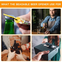 6Pcs Beadable Beer Opener Reusable Bottle Opener Decorative Beaded Bottle Opener for Bartenders DIY Bead Bottle Opener